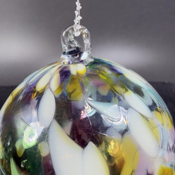 Hand Blown Studio Art Glass Orb Ornament Friendship Ball Witch Ball Glassware - Picture 5 of 12